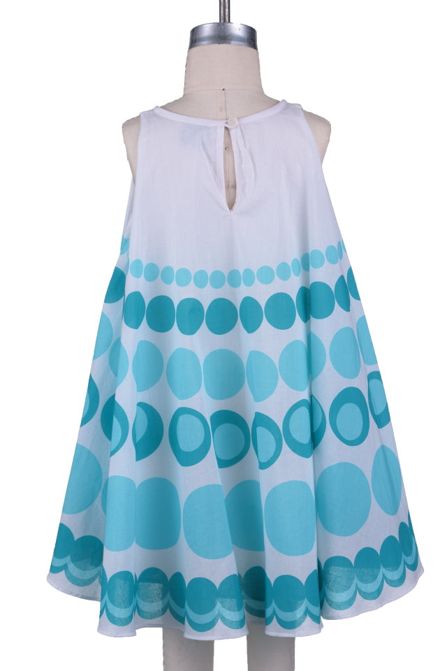 4071 Blue Dot Circle Dress