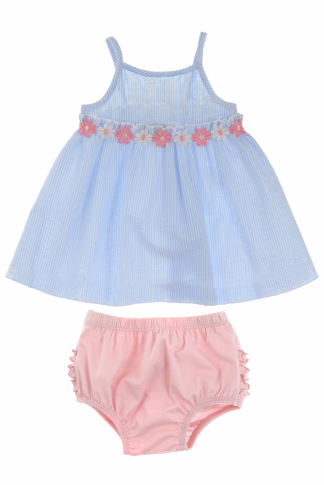 #535SER- Infant Seersucker sundress and diaper cover